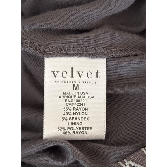 Velvet Graham & Spencer Size Medium Dress Gray Turq Sheath Peplum Stretch Fitted - Picture 9 of 9